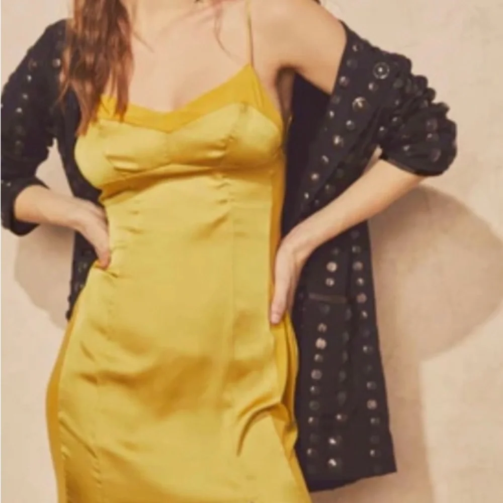💛FREE PEOPLE City Cool Midi Slip Dress, Boho Chic Yellow Gold Boho Chic SMALL
